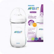 Philips avent Natural Response Cristal Pack: 1 Cristal Baby Bottle 120ml +  2 Cristal Baby Bottles 240ml + 1 Ultra Soft Pacifier Clear