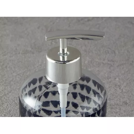 English Home Eva Glass Bathroom Liquid Soap Dish. Silver  8,7x18,5 Cm