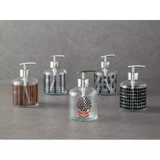 English Home Eva Glass Bathroom Liquid Soap Dish. Silver  8,7x18,5 Cm
