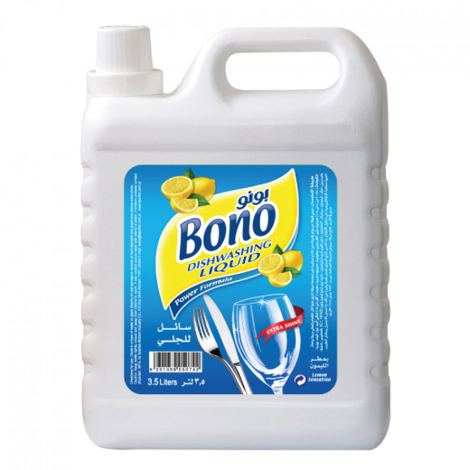 Bono dishwashing liquid lemon, 3.5 litres
