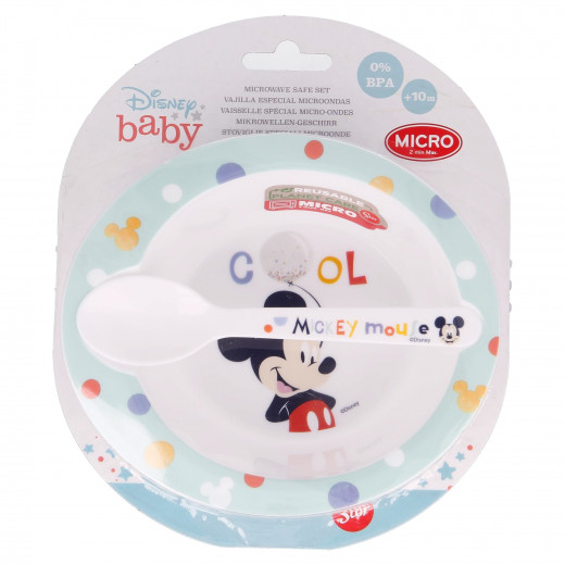 STOR TODDLER 2 PCS MICRO SET (MICRO BOWL AND MICRO PP SPOON) COOL LIKE MICKEY