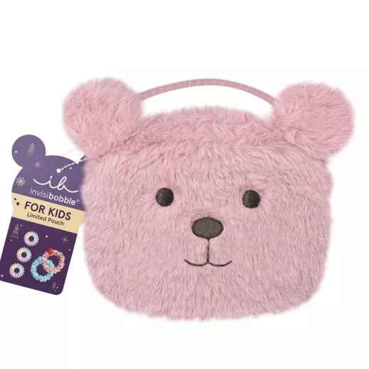 Invisibobble Kids Gift Set Teddy Pouch with Kids Original Spiral, 3pcs & Sprunchie, 2pcs, 1set