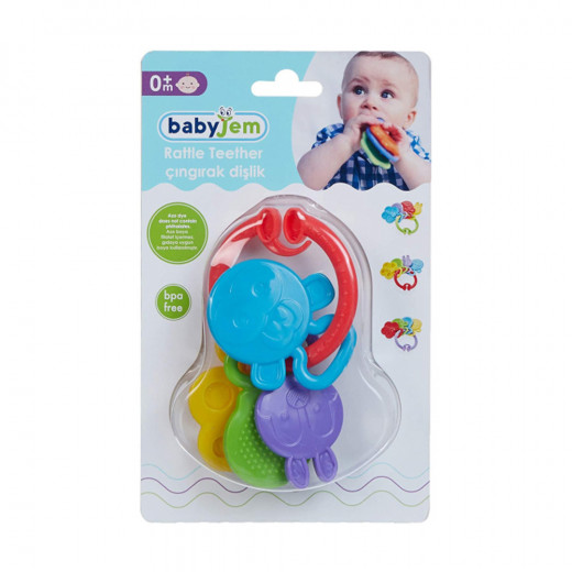 Babyjem teether rattle toy red color