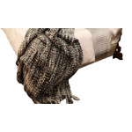 Nova hand made knitted throw blanket black color 130*160 cm