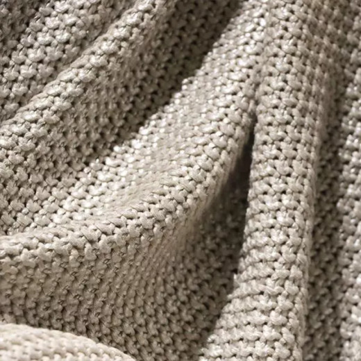 بطانية محبوكة يدويًا مصنوعه من القطن، باللون الفضي من نوفا هوم