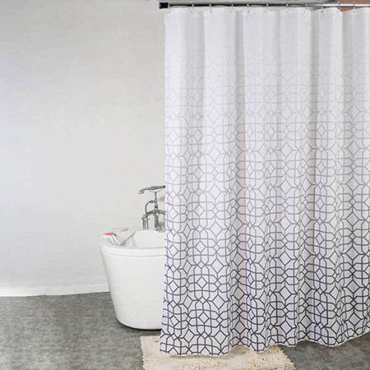 Weva Shower Curtain Water Proof Fade Out, Stars Design, 180*200