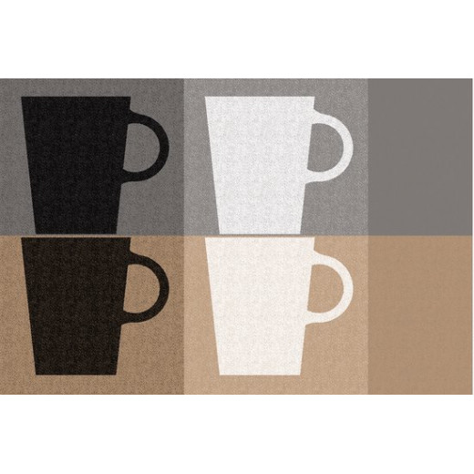 Kela Place Mat, Cups Design, Grey Color