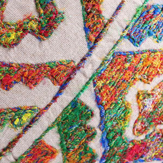Nova Home "Luciana" Handmade Embroidery Cushion Cover, Multicolor 50*50 Cm