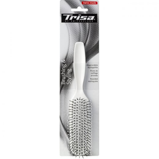 Trissa Hair Brush Curved Forming Swiss Made Round Styling Beans white