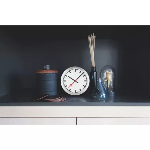 Nextime station wall clock, silver color