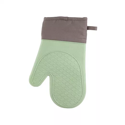 Vague Silicone Oven Glove Green & Brown
