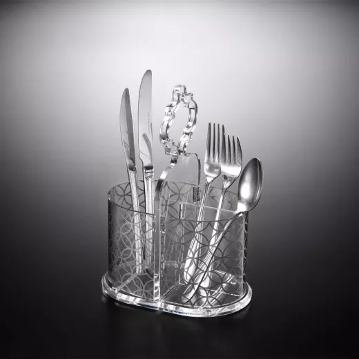 Vague Acrylic Cutlery holder L Silver Print