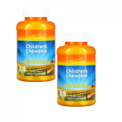 Thompson Children's Chewable Yummy Punch, 120 Chewable, 2 Packs