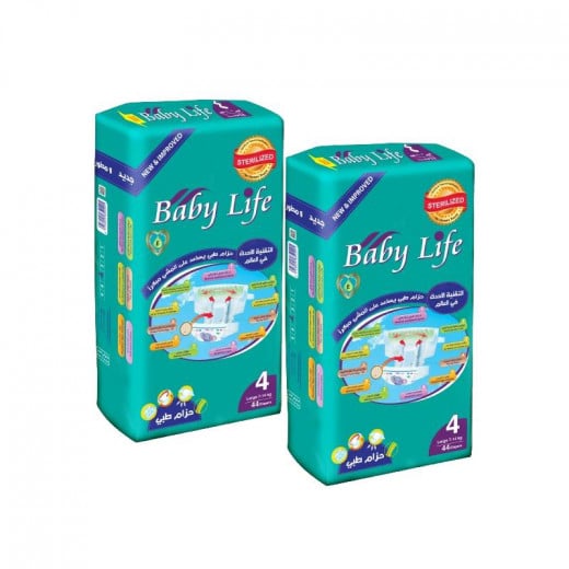 Baby Life Diapers, Size 4, 7-14 Kg, 44 Diapers, 2 Packs