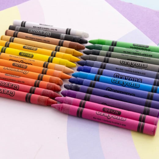 Bazic 24 Color Washable Premium Crayons