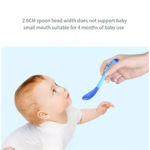 Baby Temperature Sensor Newborn Spoon, Blue Colo