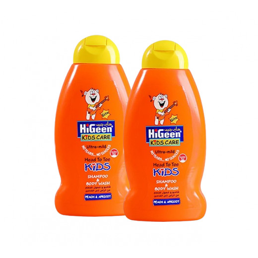 Higeen Shampoo For Kids, Apricot Scent, 500 Ml, 2 Packs