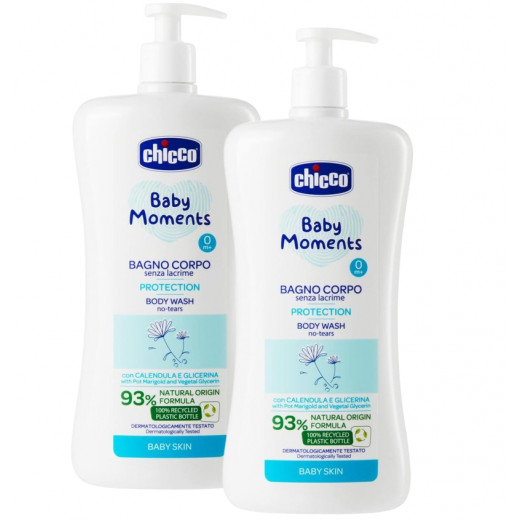 Chicco Baby Moments Body Wash Without Tears, 500 Ml, 2 Packs