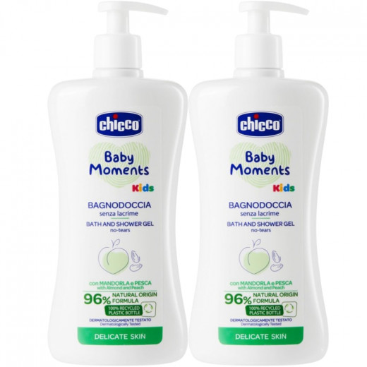 Chicco Baby Moments Shower Gel, 500 Ml ,2 Packs