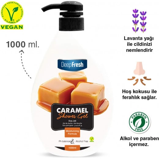 DeepFresh Shower Gel With Caramel Extract, 1000 ml, 2 Packs
