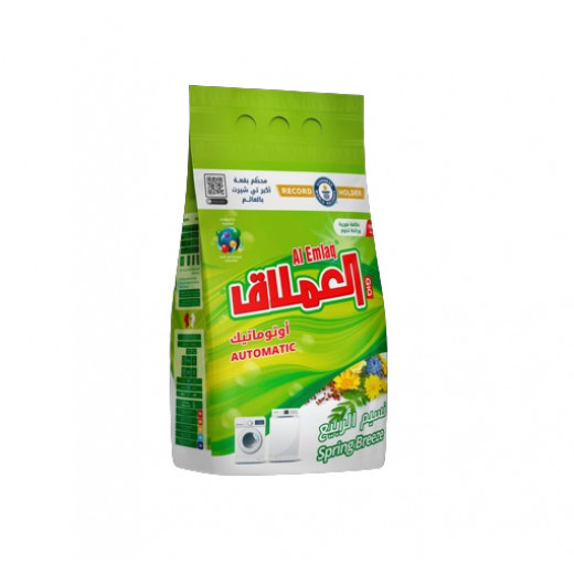 Al Emlaq Eco Clean  Low Foaming Powder Detergent Bag, 5kg, Spring Breeze Scent + Super Gel Green Pine, 1kg for Free