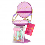 Our Generation Sitting Pretty Doll Salon Chair Quilted Hearts, Lilac