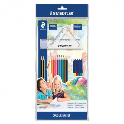 Staedtler Noris Pencil Case Set with Ruler and Set Square
