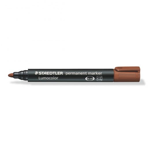 ستيدلر - قلم تحديد دائم برأس قلم تحديد - لون بني