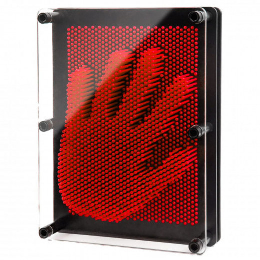 كاي تويز - لعبة استنساخ شكل اليد على قاعدة دبابيس بلاستيكية ثلاثية الأبعاد - أحمر