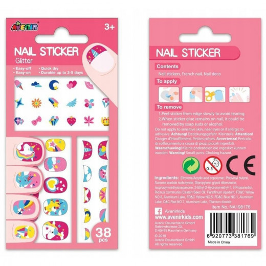 AVENIR - Nail Sticker Glitter - Unicorn