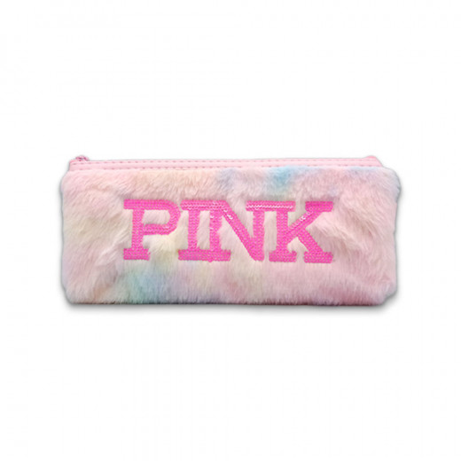 K Back To School | Pink Feather Fur Pouch | Random Color