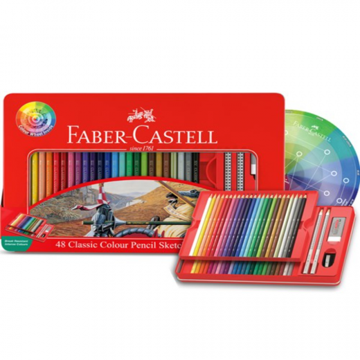 Faber Castell - Classic Colour Sketch Tin Set Of 48