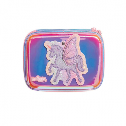 Smiggle | Pencil Case Cosmic Sky Pink Glitter - Unicorn