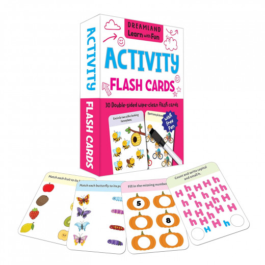 Dreamland flash cards activity 30 double sided wipe clean flash cards for kids