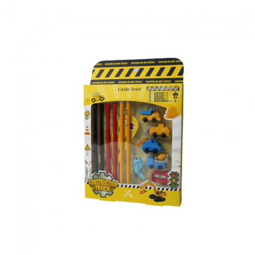 Construction Truck Pencil And Eraser Set