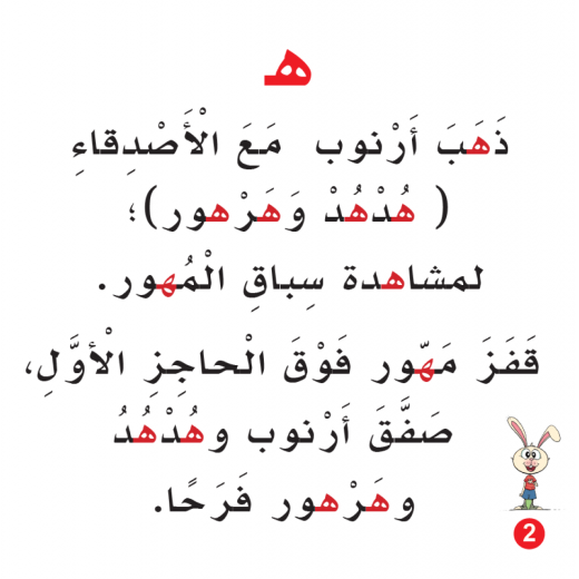 Rabbit And The Ponies Race Arabic Alphabets Book, Letter Ha