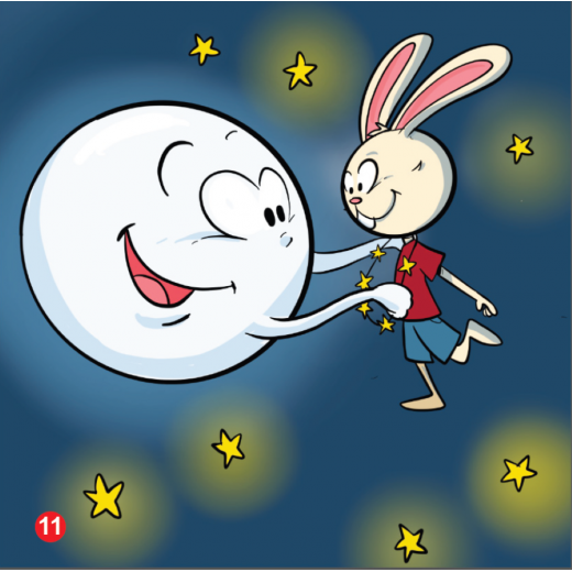 Rabbit And The Moon Arabic Alphabets Book, Letter Meem