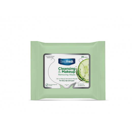Deep fresh , Make Up Removing Wipes,Cucumber Extract,25 Napkin