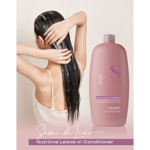 Alfaparf Milano Semi Di Lino Moisture Nutritive Leave-in Sulfate Free Conditioner for Dry Hair - SLS, Paraben and Paraffin Free - Safe on Color Treated Hair 1000ML
