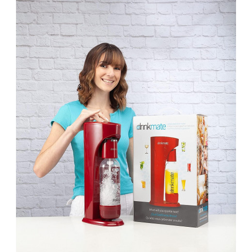 DrinkMate Carbonated Drink Maker With CO2 Cylinder (Red)