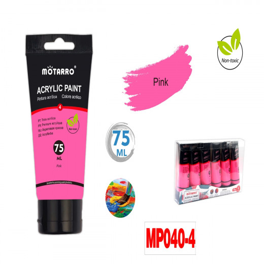 Acrylic Color Tube From Motarro 75ml - Pink
