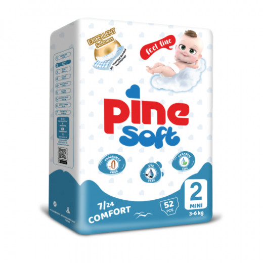Pine Soft Diapers, Size 2, 52 pads, from 3 to 6 kg