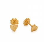 golden heart gold stud earrings