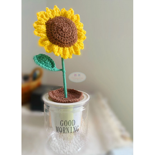 1 Pc Handmade sunflower with pot