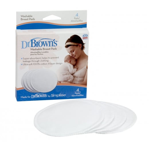 Dr. Brown's Washable Breast Pads, 4 Pack