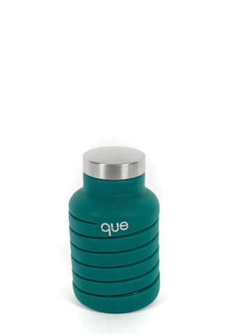 Que Collapsible Water Bottle, Forest Green, 590 ml